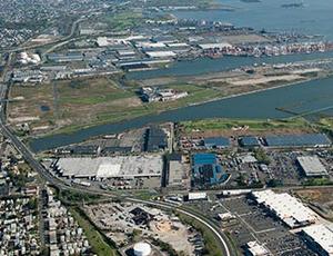 Bayonne is seen from the air above